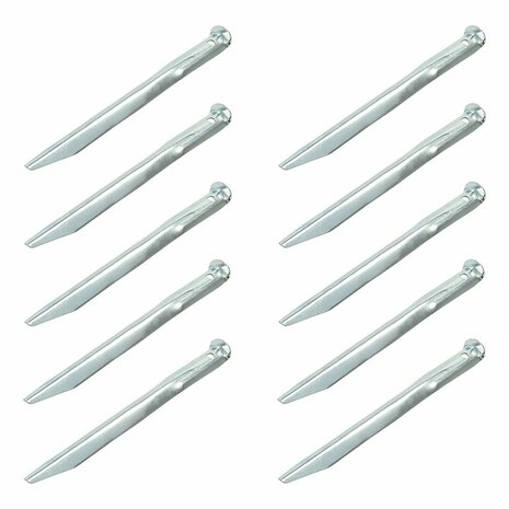 Piquet de tente demi-rond en metal 22 cm, 10 pieces en sachet plastique