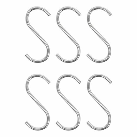 Crochet en S diametre 4 mm 6 cm 6 pieces sous blister