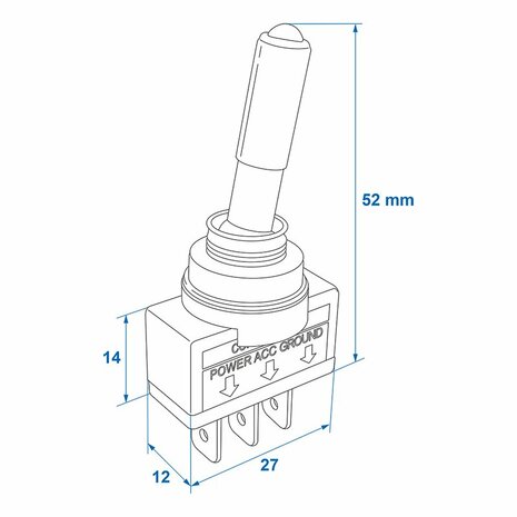 Interrupteur a bascule LED rouge 12V-max. 20A sous blister