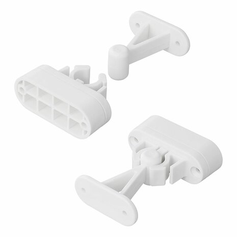 Attrape-porte avec pince flexible blanc 2 pieces