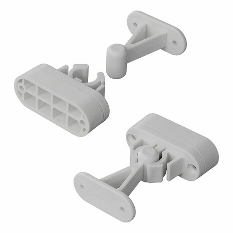 Attrape-porte avec pince flexible gris 2 pieces