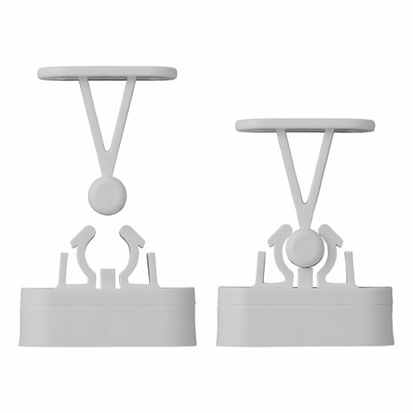 Attrape-porte avec pince flexible gris 2 pieces