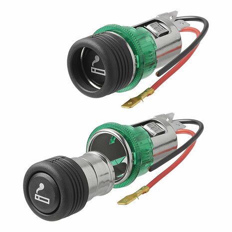 Boîtier allume-cigare encastre avec eclairage 12V/24V