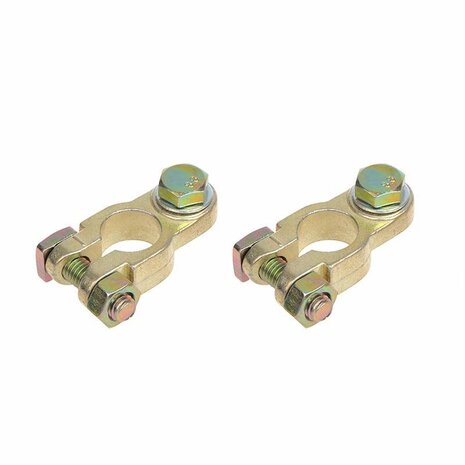 Jeu de pinces de bornes de batterie (+) et (-) avec boulon sous blister