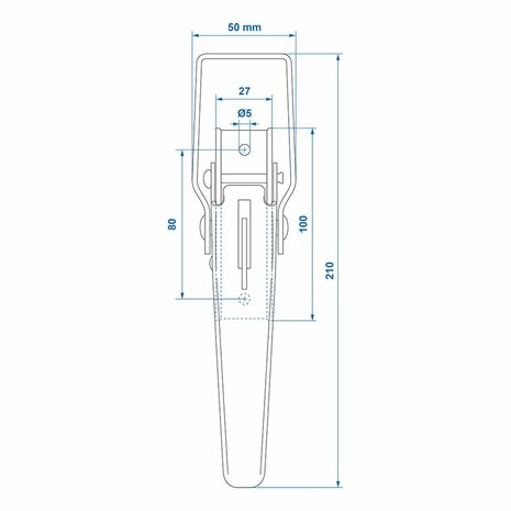 Fermoir a bascule zb-01a 210x41mm