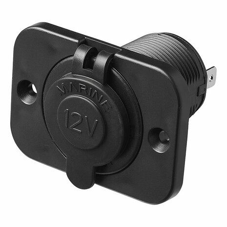 Prise allume-cigare encastree 12V/24V avec capuchon d'etancheite