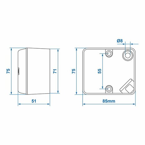 Feu antibrouillard arriere 75x85mm sous blister