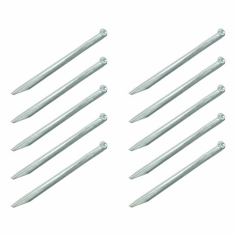 Piquet de tente demi-rond en metal 30 cm, 10 pieces sous sachet plastique