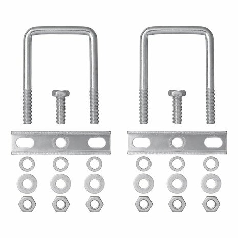 Support en U carre 60 mm pour bride de roue avant - lot de 2 pieces