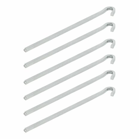 Piquet a rocher carre en metal 22 cm, 6 pieces en sachet plastique