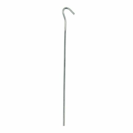 Piquet de tente 25 cm en metal avec illet ouvert, 10 pieces en sachet plastique