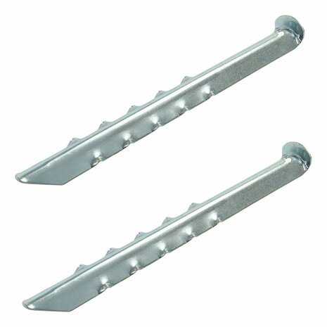 Piquet de tente 30 cm en metal nervure, 2 pieces sous sachet plastique