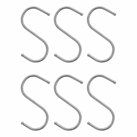 Crochet en S diametre 4 mm 6,5 x 7,5 cm 6 pieces sous blister