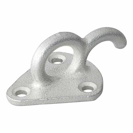 Crochet metallique pour corde avec illet 70x45mm, 5 pieces sous blister