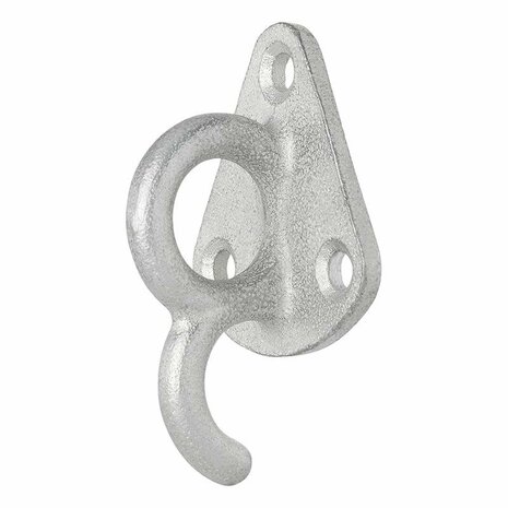 Crochet metallique pour corde avec illet 70x45mm, 5 pieces sous blister