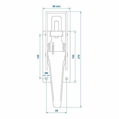 Serrure a tension Tico 270x80mm