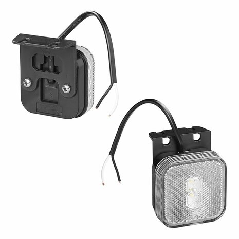 Feu de gabarit 12/24V blanc 65 x 65 mm LED avec support