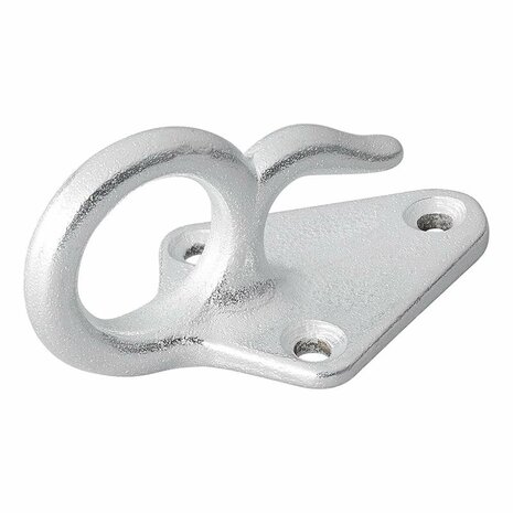 Crochet metallique pour corde avec illet 70 x 40 mm, 5 pieces sous blister