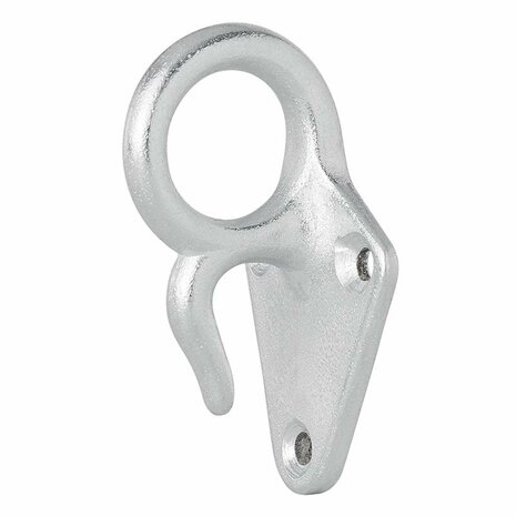 Crochet metallique pour corde avec illet 70 x 40 mm, 5 pieces sous blister