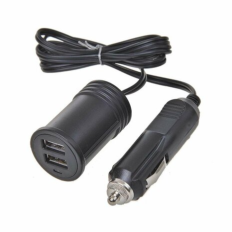 Rallonge 1M avec chargeur USB 2 voies type A 12V/24V sous blister