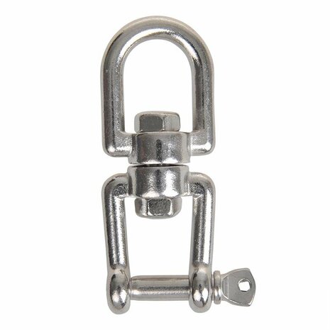 emerillon a blocage 8 mm, acier inoxydable A4 AISI 316, il/fourche, 2 500 daN