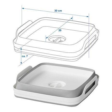 Bac a vaisselle pliable avec bouchon de vidange