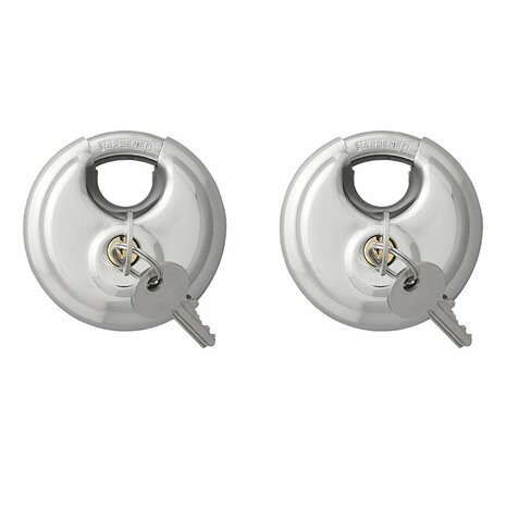 Cadenas a disque 70 mm, 2 pieces, cles identiques