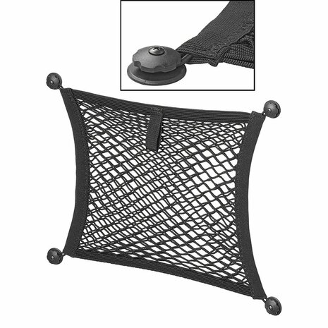Filet de rangement elastique double 40x34cm avec fixation autocollante et a vis