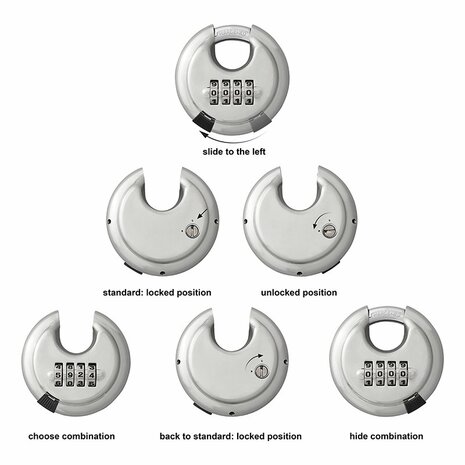 Cadenas a disque 70 mm avec combinaison
