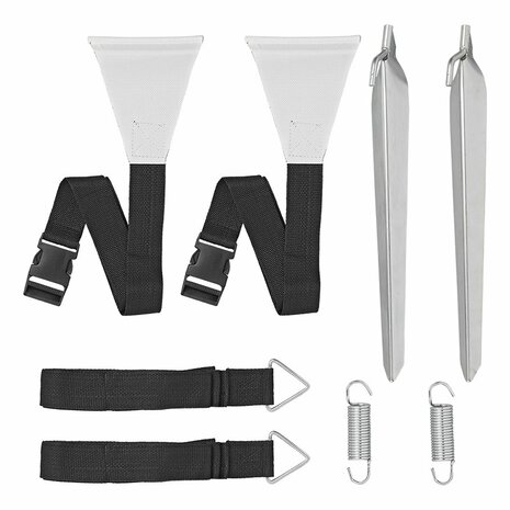 Kit de sangles anti-tempete 2x 3,2 m avec fixation de tendon pour rail de store