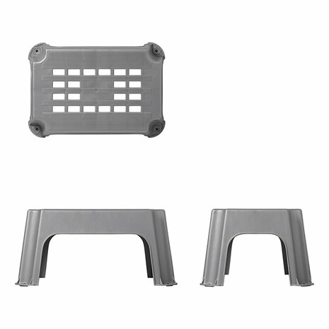 Marchepied en plastique gris 42,5 x 27,5 x 23 cm