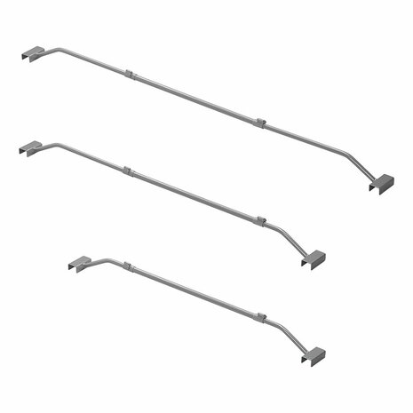 Support de bache metallique extensible de 100 a 155 cm pour bache de remorque