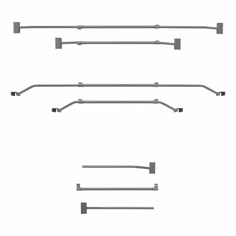 Support de bache metallique extensible de 100 a 155 cm pour bache de remorque