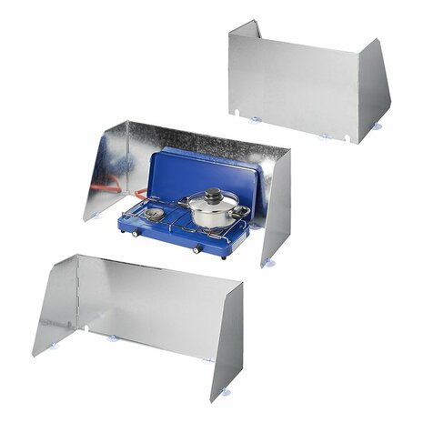 Pare-brise de cuisine en 3 parties en acier pliable + extensible 37/70 x 32 x 28 cm