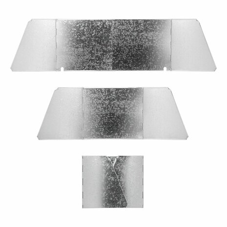 Pare-brise de cuisine en 3 parties en acier pliable + extensible 37/70 x 32 x 28 cm