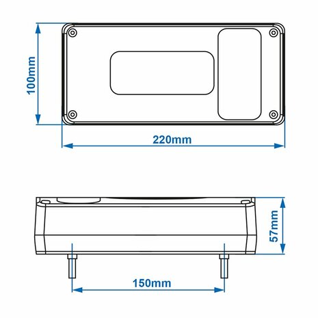 Feu arriere 6 fonctions 215x100mm gauche