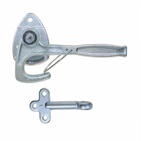 Crochet de valve n° 1 droit 170 mm avec illet a visser sous blister