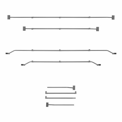 Support de bache metallique, extensible, 140,5-208 cm, pour bache de remorque
