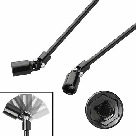 Manivelle 740 mm/19 mm avec cardan pour support d'angle