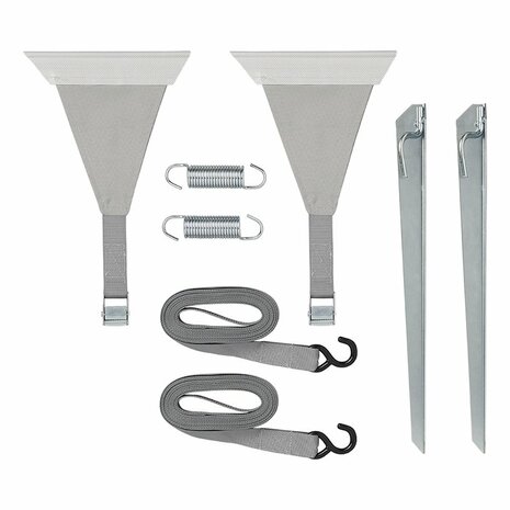Jeu de sangles anti-tempete 2x 4,8 m avec fixation de tendon pour rail de store