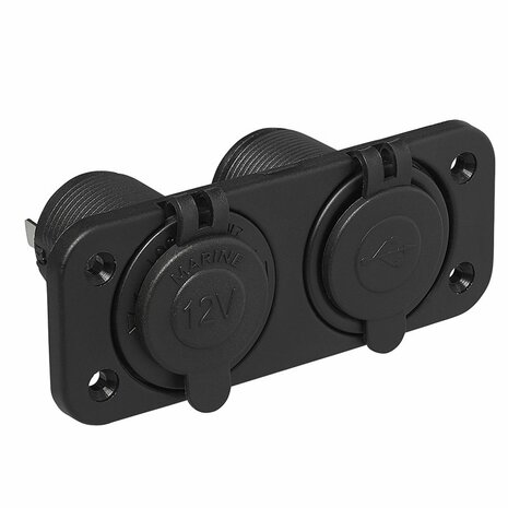 Kit d'encastrement : prise DIN + port USB double type A 2x2100mA
