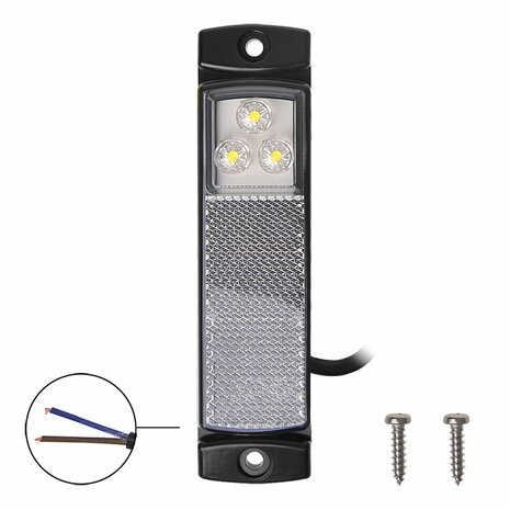Feu de gabarit 12/24V blanc 126x30mm LED sous blister