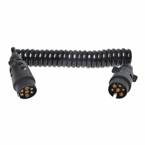 Cable spirale 3M avec 2x fiches 7 broches PVC sous blister