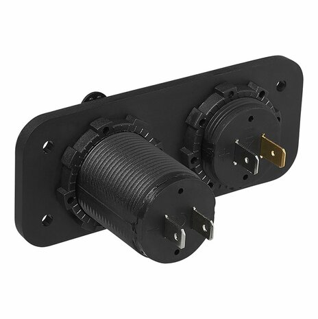 Kit d'encastrement : voltmetre 6-30V + port USB double type A 2x2100mA