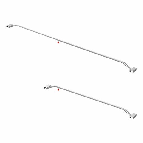 Support de bache en aluminium, extensible, 132-204 cm, pour bache de remorque