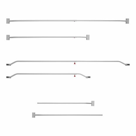 Support de bache en aluminium, extensible, 132-204 cm, pour bache de remorque