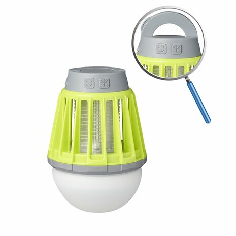 Camping- Lampe a insectes 2 en 1 rechargeable 8,8 x 12,5 cm