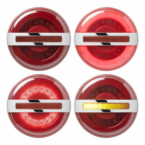 Feu arriere 3 fonctions LED 140 mm avec clignotant dynamique