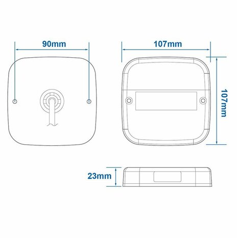Feu arriere 12V 5 fonctions 107x107mm 8LED