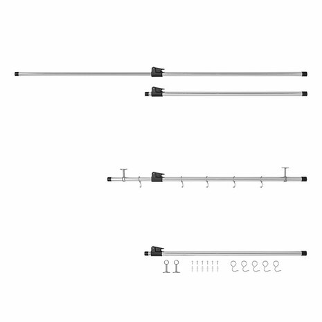 Rail de suspension pour garage camping-car 85 - 165 cm